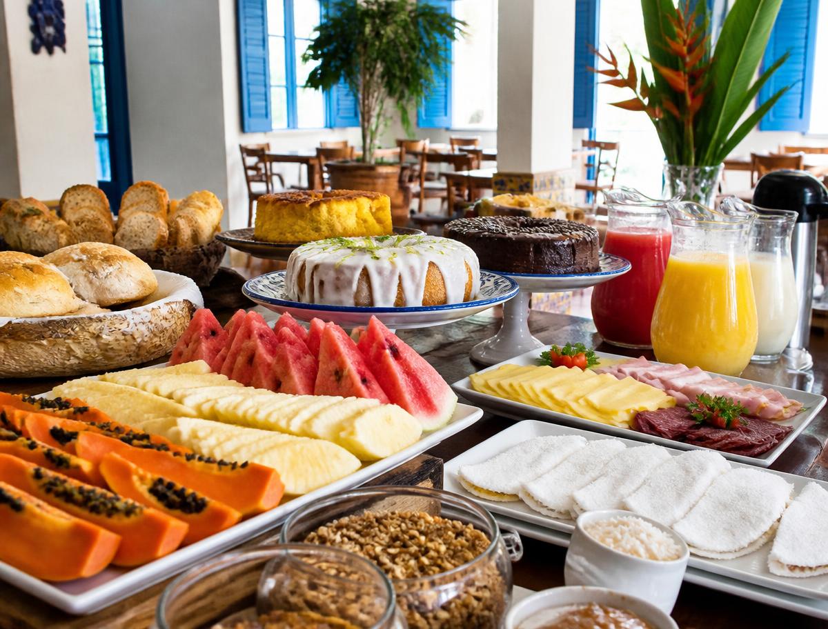 Buffet de café da manhã do hotel